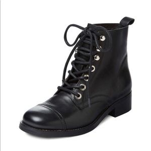Maje leather lace up booties
